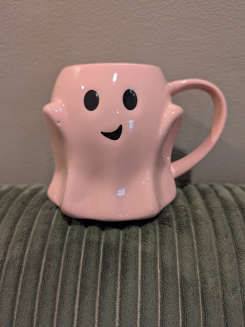 Pink Ghost Ceramic Mug - Cute Novelty Coffee Cup